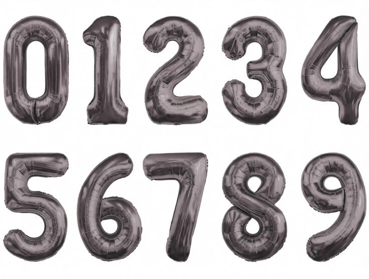 Гелиевые шары «Цифры серые»